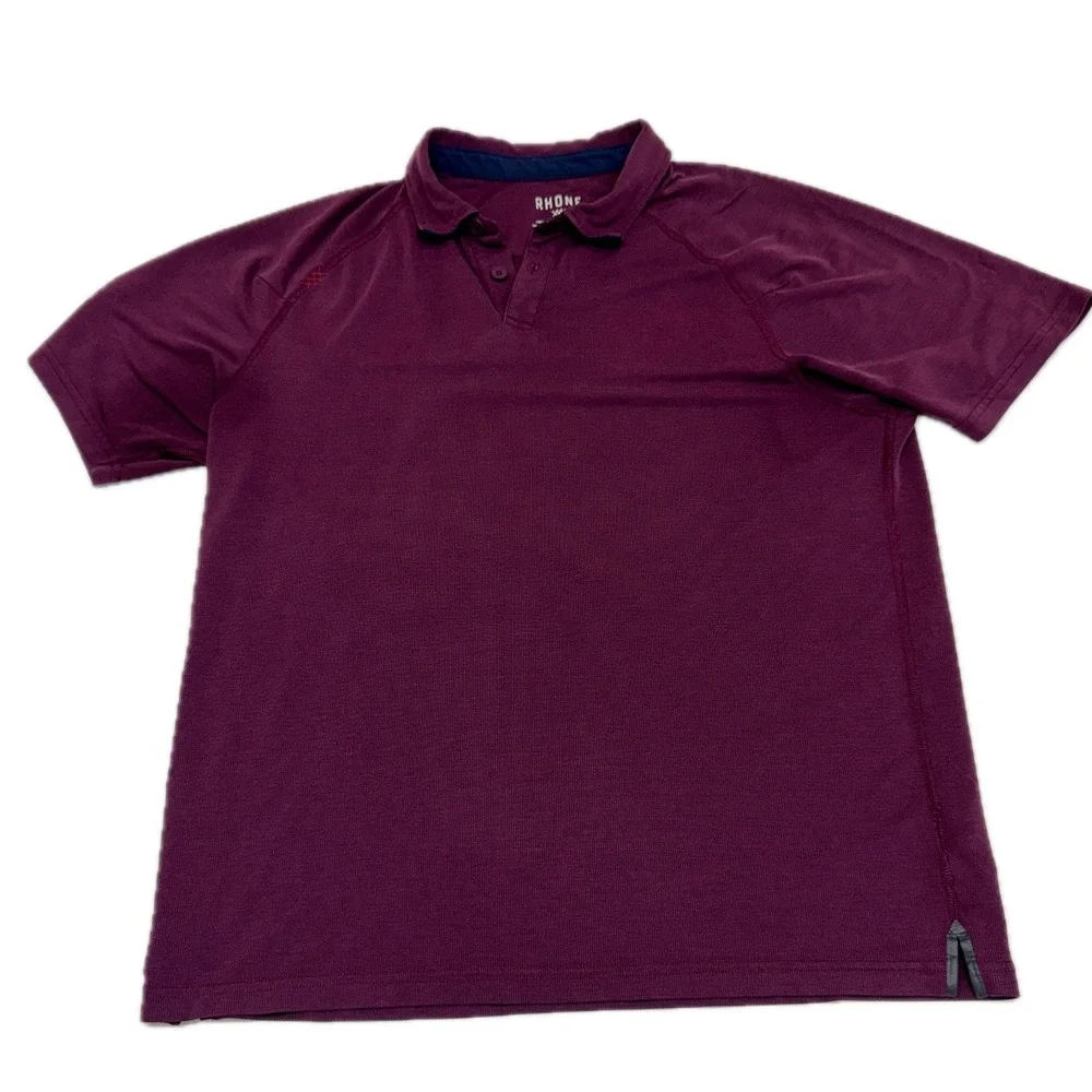 Rhone Polo Shirt Mens Medium Maroon Activewear‎ Performance Golf Gorpcore